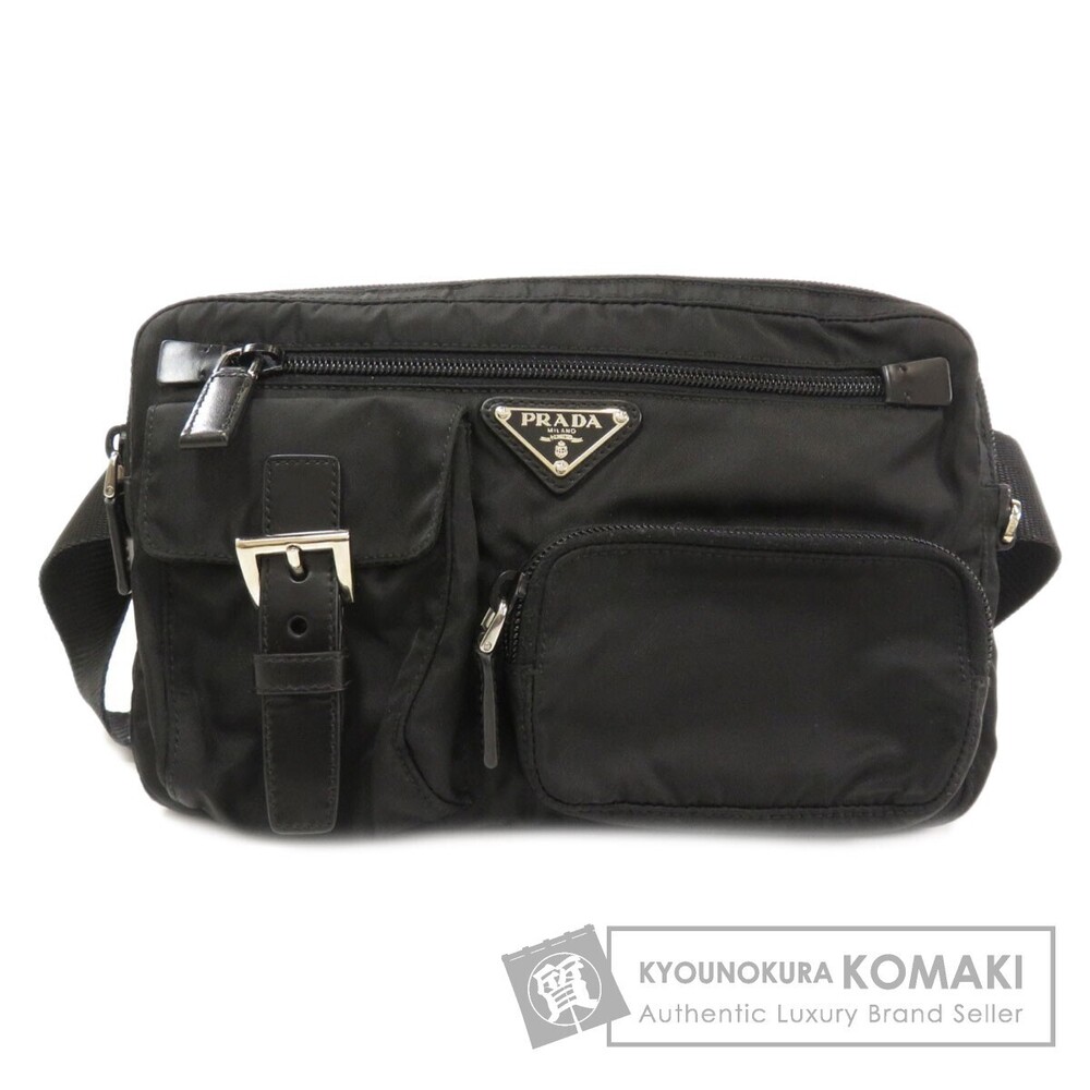 Prada logo plate hip bag waist Bum Body Bag Black